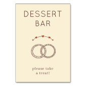 Numéro De Table Warm Beige Minimalist Wedding Rings (Dos)