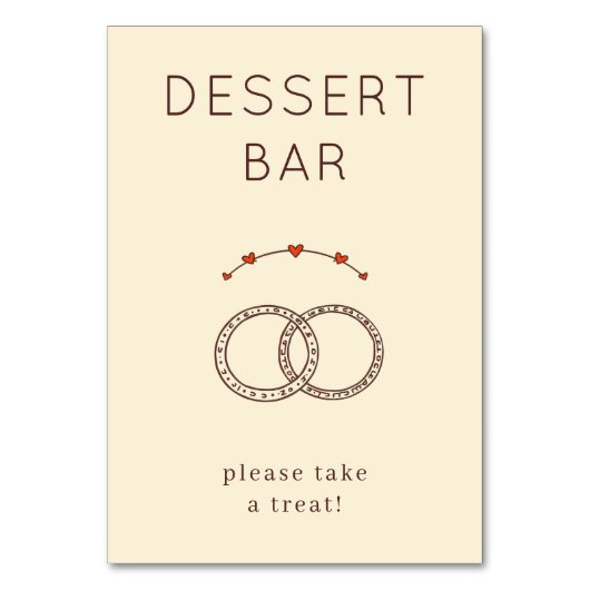 Numéro De Table Warm Beige Minimalist Wedding Rings (Par défaut)