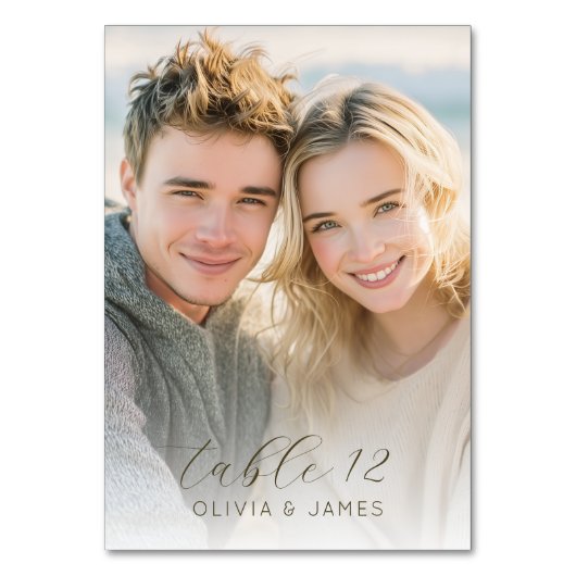 Numéro De Table Warm Beige Romantic Photo (Dos)