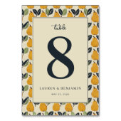 Numéro De Table Warm Cream Pear Illustration (Dos)