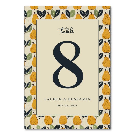 Numéro De Table Warm Cream Pear Illustration (Par défaut)