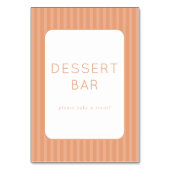 Numéro De Table Warm Peach Minimalist Dessert Bar Sign (Dos)