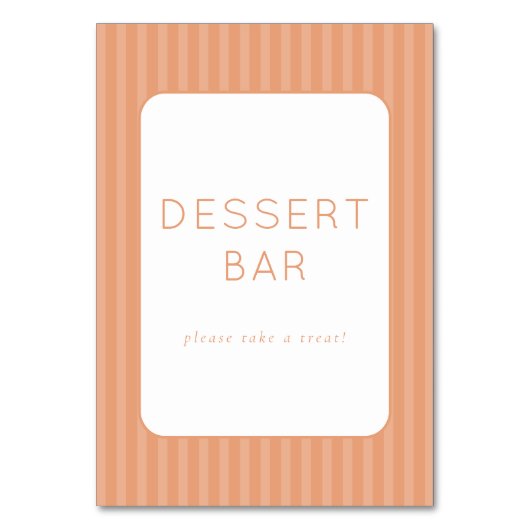 Numéro De Table Warm Peach Minimalist Dessert Bar Sign (Par défaut)