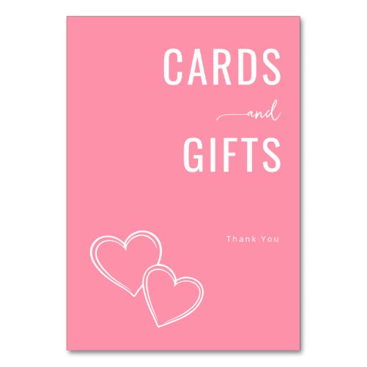 Numéro De Table Warm Pink Minimalist Gratitude Card (Par défaut)