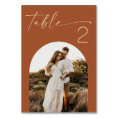 Numéro De Table Warm Terracotta Fall Wedding | Sienna Modern Photo (Dos)