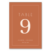 Numéro De Table Warm Terracotta Minimalist Number (Dos)
