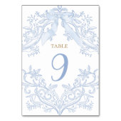 Numéro De Table  watercolor blue bow elegant table number (Dos)