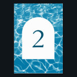 Numéro De Table Watercolor Blue Ocean Beach Wedding Numéro de tabl<br><div class="desc">Un beau design côtier avec de l'eau bleue de la plage de l'océan et une arche blanche. Un design mariage parfait pour toute personne qui se marie en été, à la plage, au bord de la mer ou à l'occasion d'un mariage de destination. Un design moderne bleu marine avec vagues...</div>