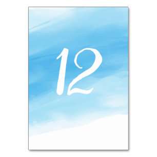 Numéro De Table Watercolor Blue Seaside