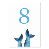 Numéro De Table Watercolor Blue Whale Tale Mariage (Dos)