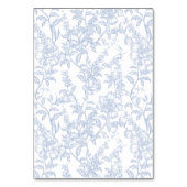Numéro De Table Wedding Crest Blue Floral Elegant Script (Dos)
