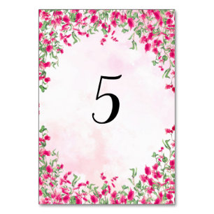 Numéro De Table Wedding shower forestier tropical des Bougainvilli