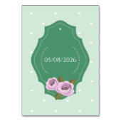 Numéro De Table Wedding Table Cards Seating Plan Mint Green Floral (Dos)