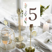 Numéro De Table Wedding Table Number Card with Botanical Design