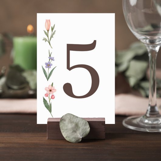 Numéro De Table Wedding Table Number Card with Botanical Design