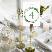 Numéro De Table Wedding Table Number Card with Botanical Wreath
