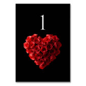 Numéro De Table Wedding Table Number-Heart Shaped Red Roses- (Dos)