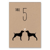 Numéro De Table Weimaraner Chien Silhouettes Réception de mariage (Dos)