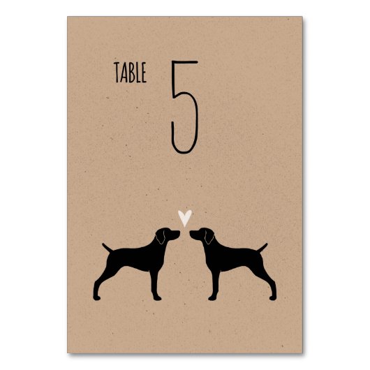 Numéro De Table Weimaraner Chien Silhouettes Réception de mariage (Par défaut)