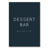 Numéro De Table Welcoming Navy Minimalist Dessert Bar Sign (Dos)