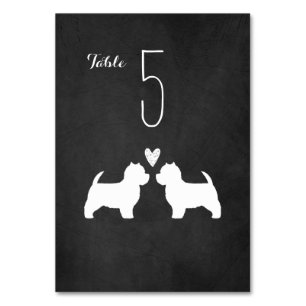 Numéro De Table West Highland White Terriers   Mariage de chiens W