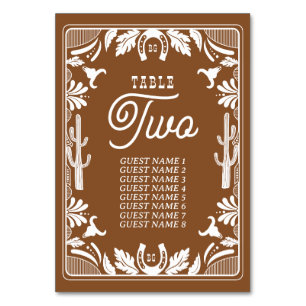 Numéro De Table Western Country Cowboy Rustique Mariage