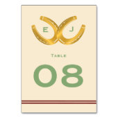Numéro De Table Western Horseshoe Mariage (Dos)