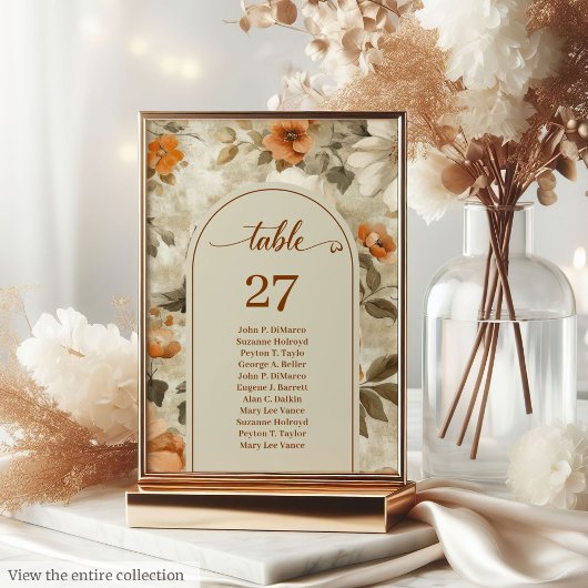 Numéro De Table Whimsical Boho Neutral Ivory Sage Floral Wedding