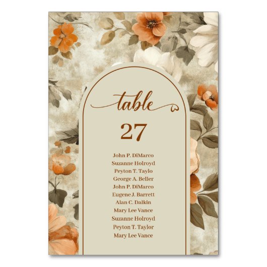Numéro De Table Whimsical Boho Neutral Ivory Sage Floral Wedding (Dos)