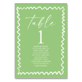 Numéro De Table Whimsical Citrus Green Wavy Border Wedding (Par défaut)