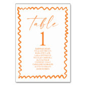Numéro De Table Whimsical Citrus Orange Wavy Border Wedding (Par défaut)