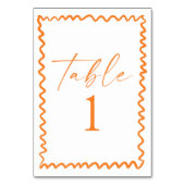 Numéro De Table Whimsical Citrus Orange Wavy Border Wedding (Dos)
