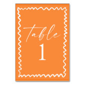 Numéro De Table Whimsical Citrus Orange Wavy Border Wedding (Par défaut)