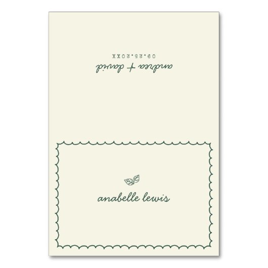 Numéro De Table Whimsical Editable Guest Name Wedding Place Card (Par défaut)