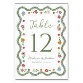 Numéro De Table Whimsical Folk Art Floral Wedding (Par défaut)