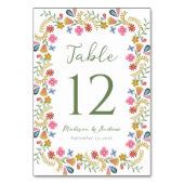 Numéro De Table Whimsical Folk Art Floral Wedding (Par défaut)