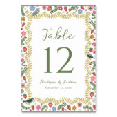 Numéro De Table Whimsical Folk Art Floral Wedding (Par défaut)