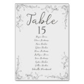 Numéro De Table Whimsical Hand Drawn Script Wedding Seating Plan (Dos)