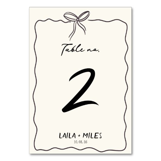 Numéro De Table Whimsical Hand drawn wedding Event  (Par défaut)