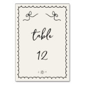 Numéro De Table Whimsical Jouer main rétro tiré Mariage français (Par défaut)