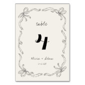 Numéro De Table Whimsical Quirky Retro Mariage main tiré Bow (Par défaut)