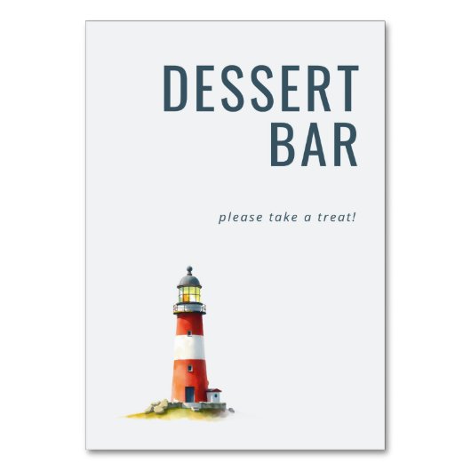 Numéro De Table Whimsical Red and White Lighthouse Watercolor (Par défaut)