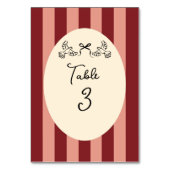 Numéro De Table Whimsical Red Pink Striped Wedding Table Number  (Par défaut)