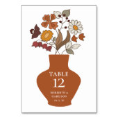 Numéro De Table Whimsical Retro Boho Floral Mariage (Dos)