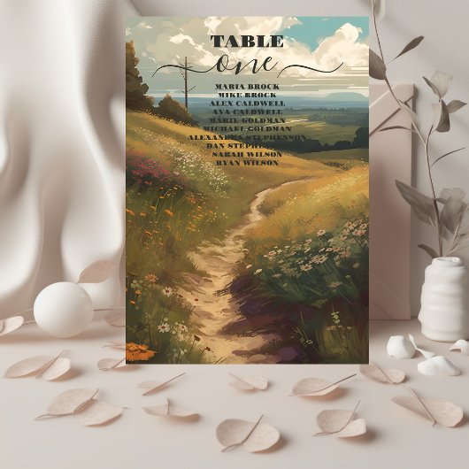 Numéro De Table Whimsical Rustic Fleur sauvage Meadow Mariage