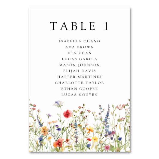 Numéro De Table Whimsical Summer Floral Wedding  Table Number (Par défaut)