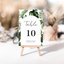 Whimsical Summer Tropical Feuille Script Mariage