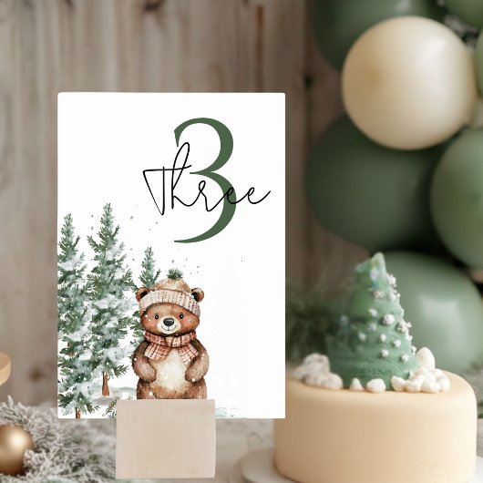 Numéro De Table Whimsland Deer Birthday Green