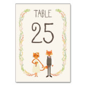Numéro De Table Whimsland Woodland Cat & Fox Information du Mariag (Dos)