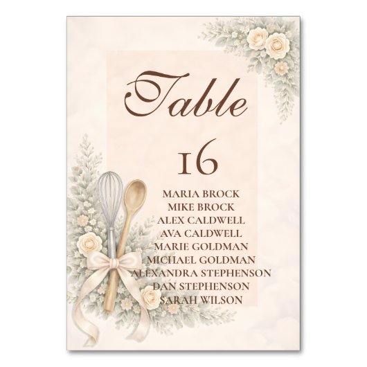 Numéro De Table Whisked Away Rustic Baking Bridal Shower (Par défaut)